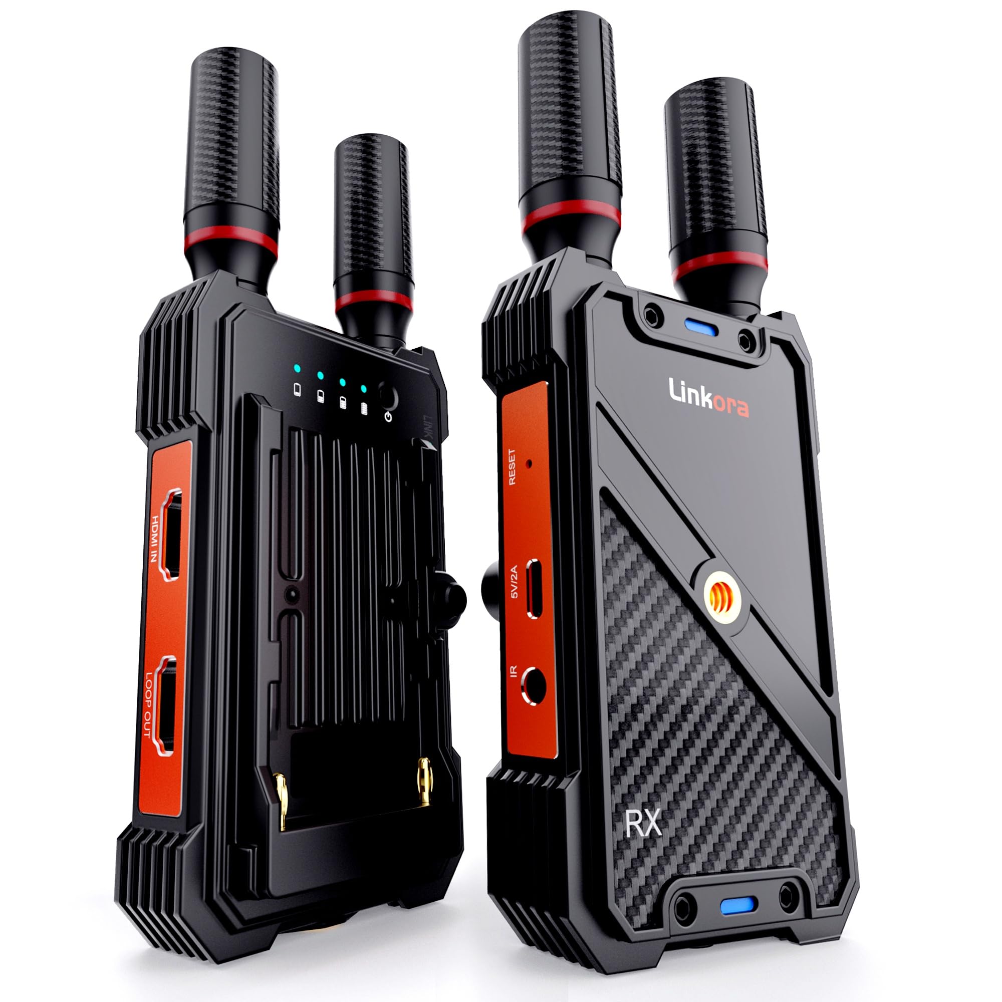 Wireless HDMI Transmitter and Receiver, supports 1 to 5 receivers, 400ft <0.05s Low Latency, UVC Plug and Play No Capture Card Needed for OBS/Zoom, 4K Input 1080P Output for DSLR Camera Live Streaming