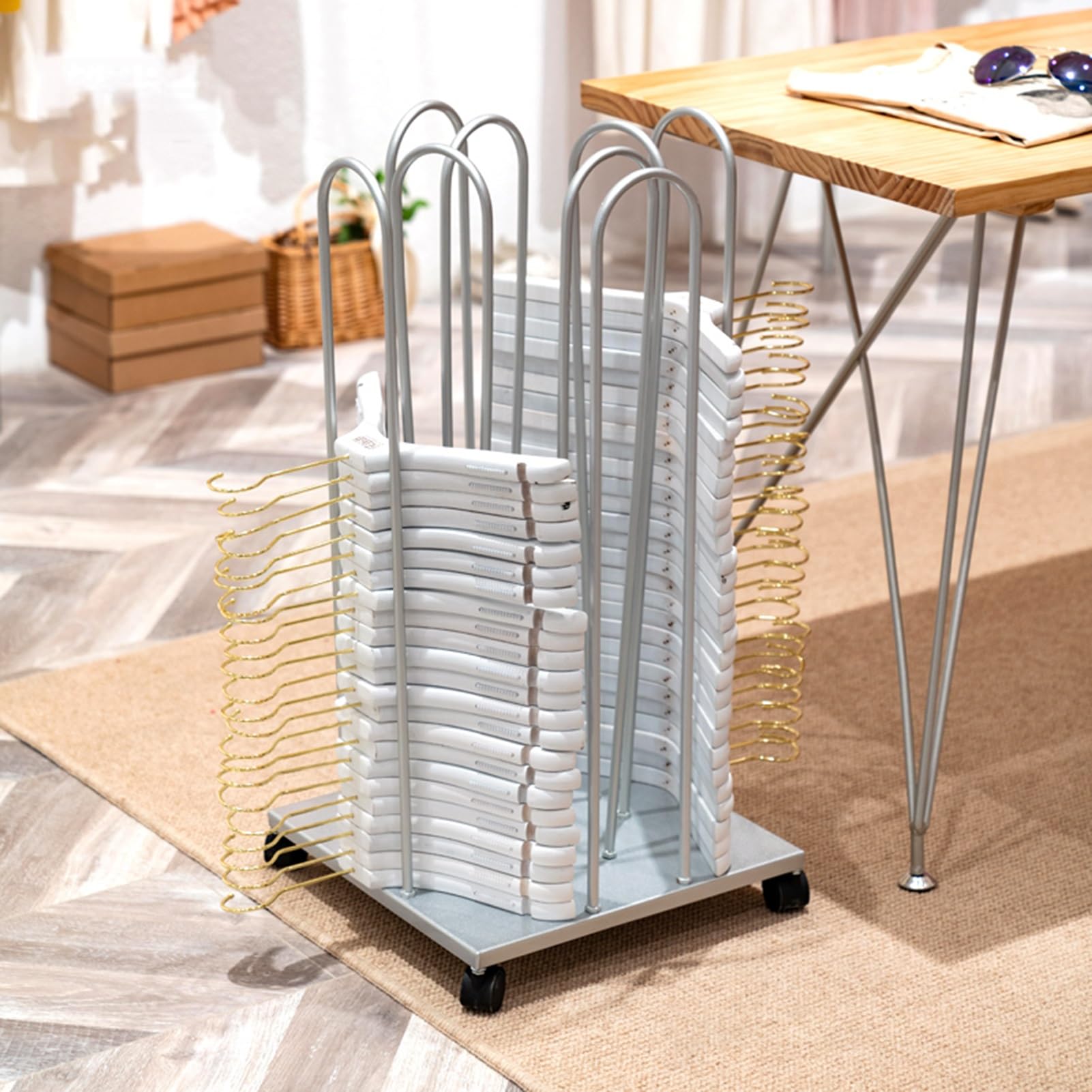 Kleiderbügel, Aufbewahrungsbox, 4 Seiten, für Schrank, Waschküche, Organisation