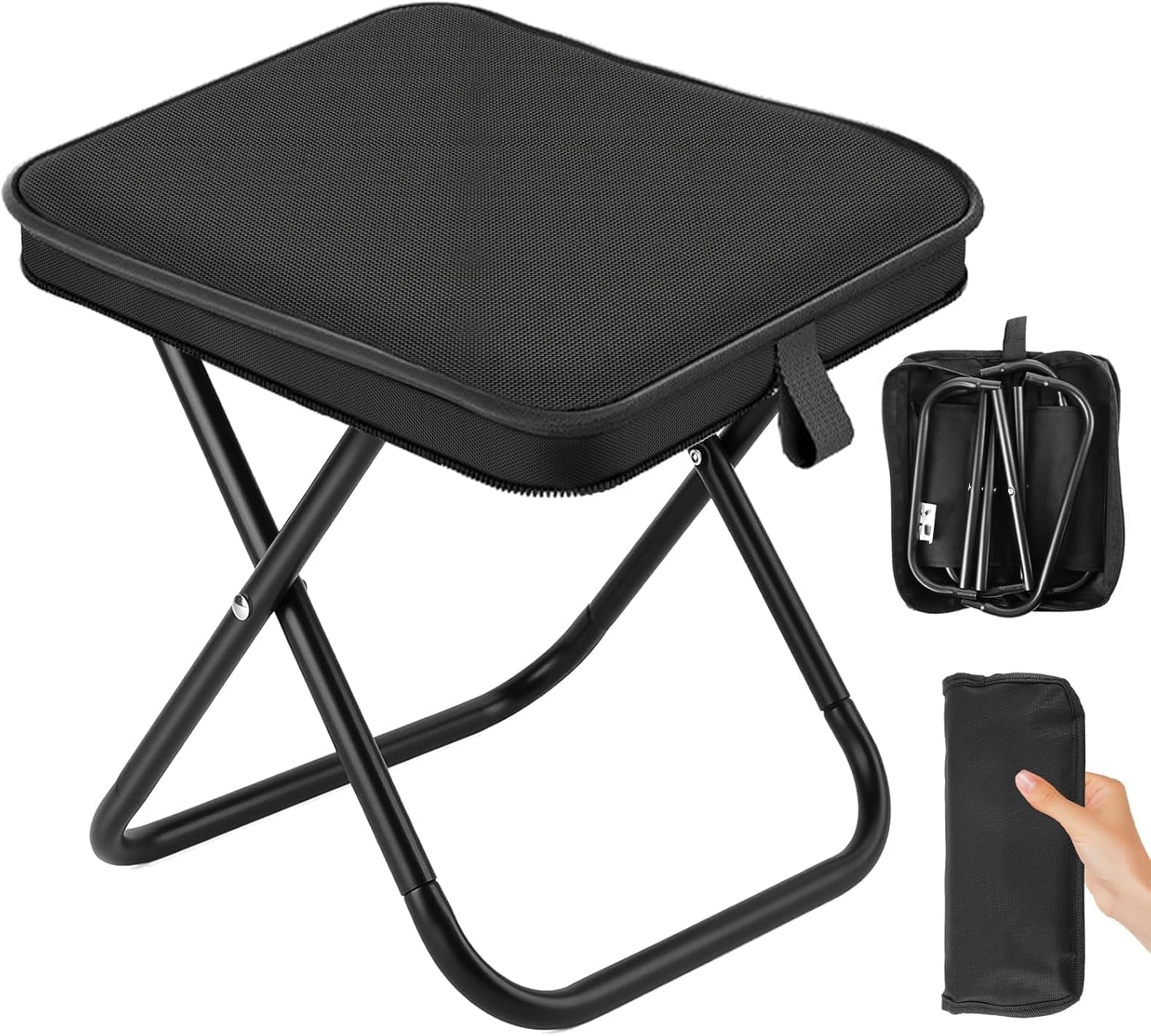 Sgabello Pieghevole da Campeggio, Portatile Leggero Sedia Pieghevole Resistente 120kg, Sgabello da Pesca Pieghevole, Sgabello Pieghevole Portatile Per Campeggio, Pesca, Escursioni e Viaggi