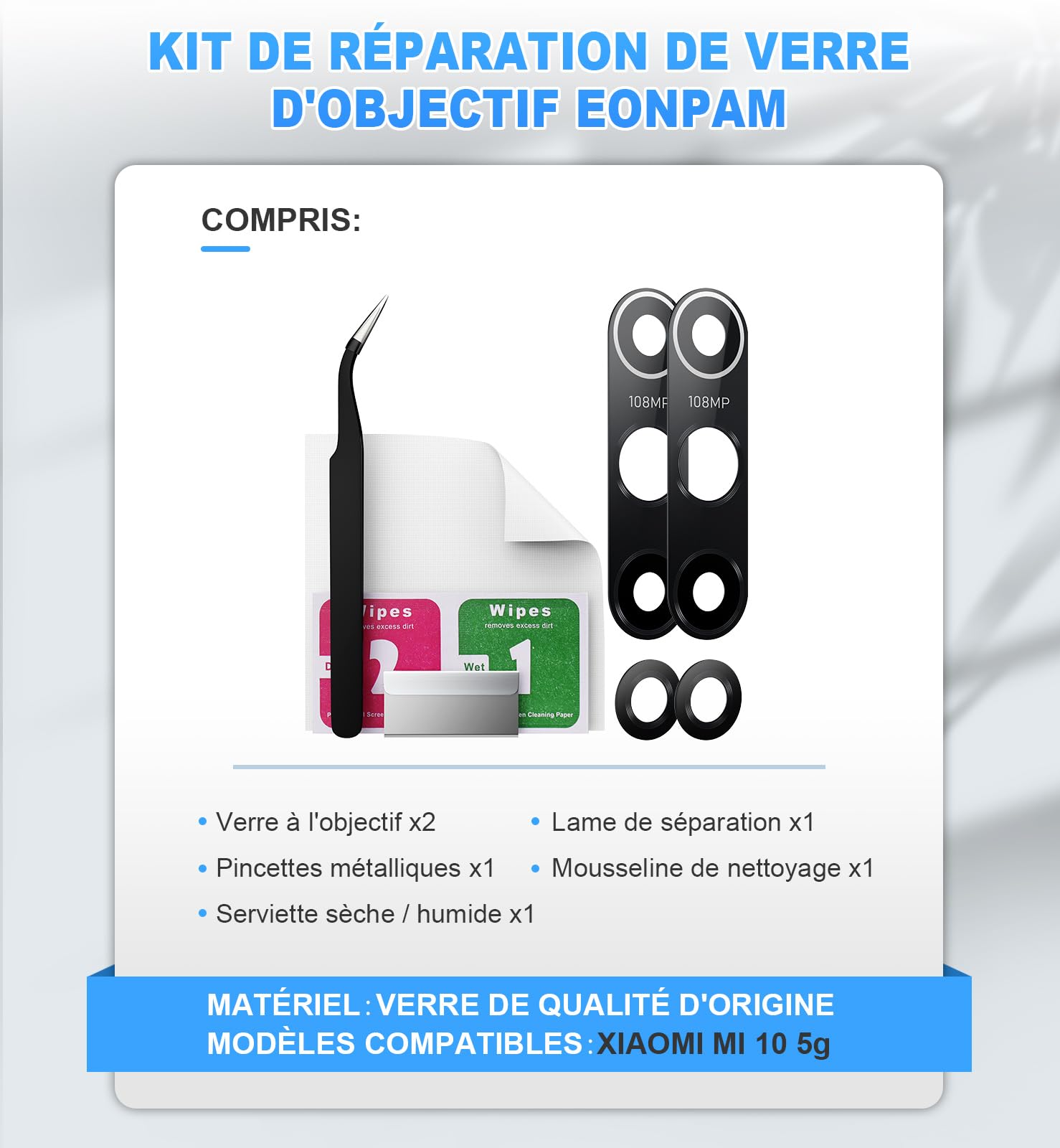 Vitre Arrière Caméra Pour Xiaomi Mi 10 Lite 5G - Verre De Protection Lentille Neuf