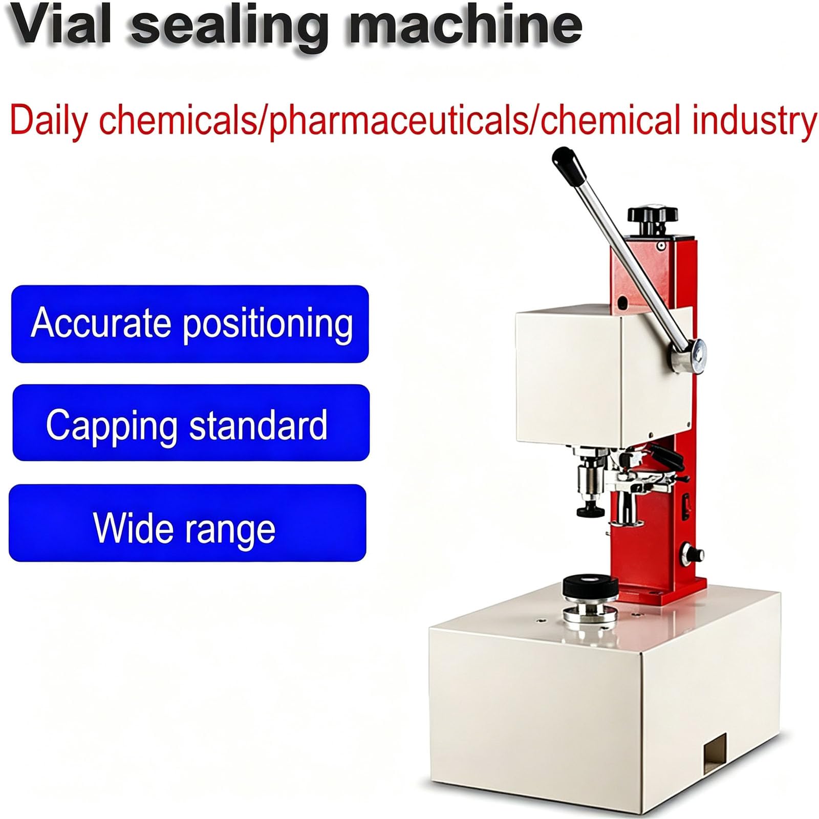 Macchina Sigillatrice Per Fiale, Tappatrice Semiautomatica Per Bottiglie Di Vetro, Tempo Di Tappatura Regolabile, Adatta Per Il Confezionamento Di Piccole Bottiglie Di Medicinali, Prodotti