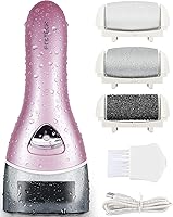 PRITECH Electric Callus Remover Rechargeable Foot File Kit - Professional Pedicure Tool for Dead, Hard, Cracked Skin with 3 Rollers