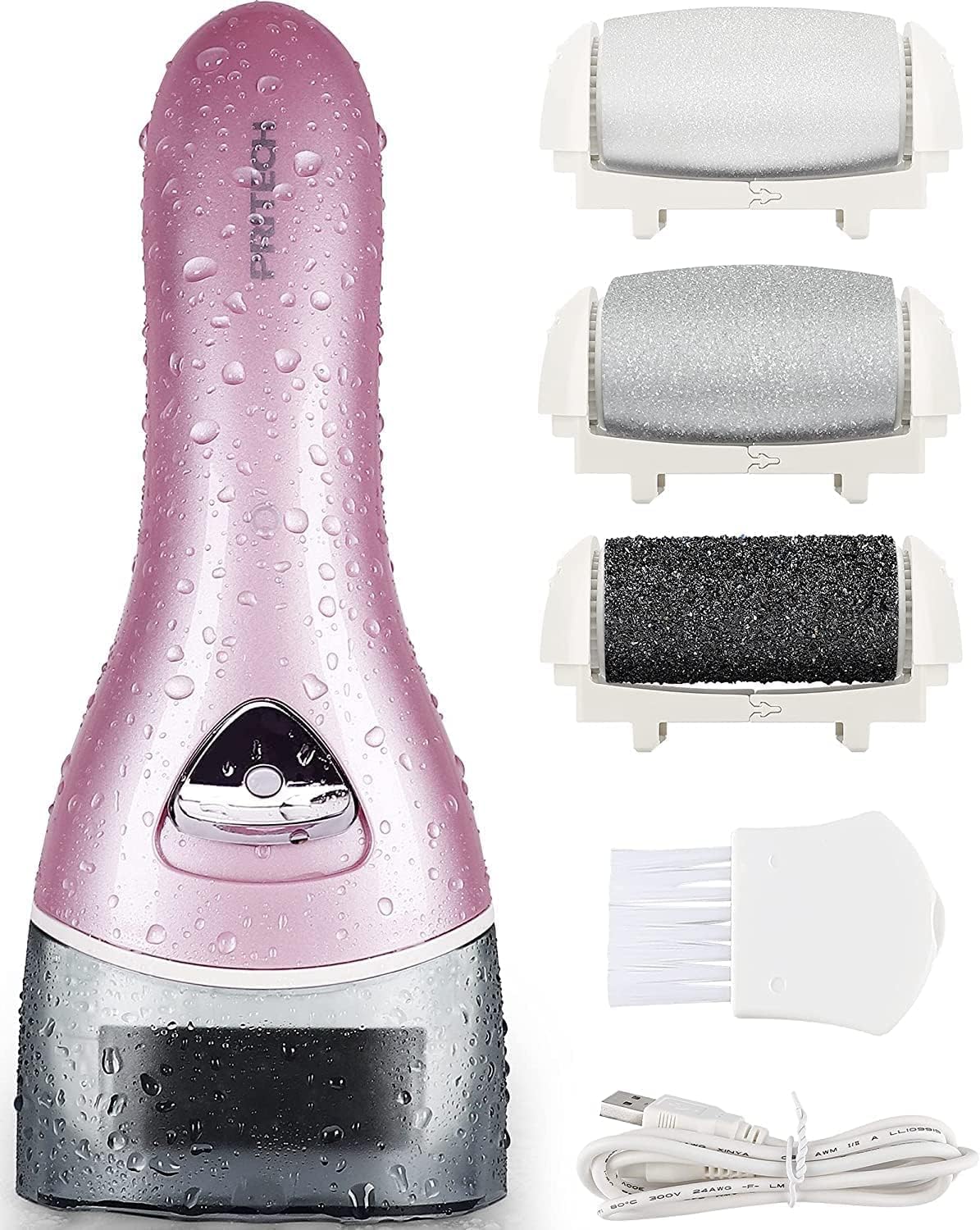 PRITECH Electric Feet Callus Removers Rechargeable,Portable Electronic Foot File Pedicure Tools, Electric Callus Remover Kit,Professional Pedi Feet Care Perfect for Dead,Hard Cracked Dry Skin(Pink)