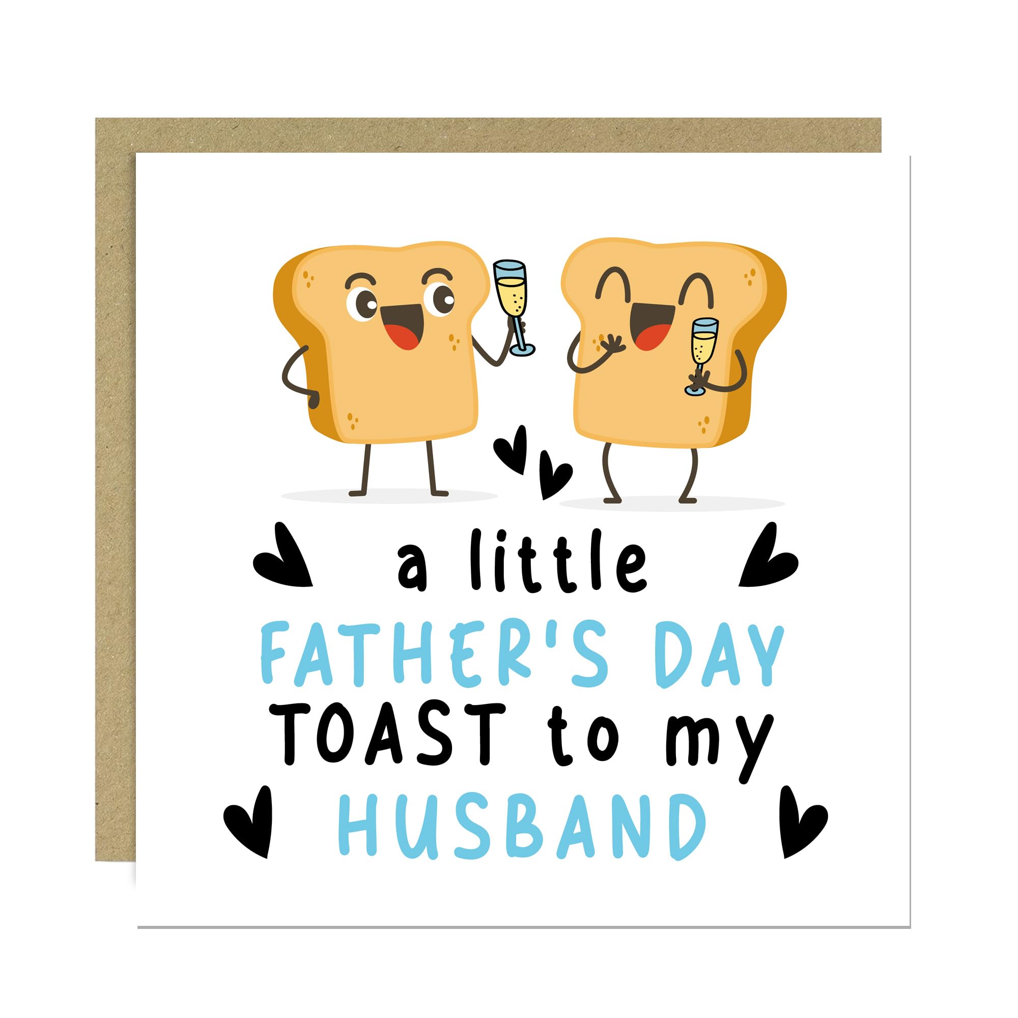 RED OCEAN Fathers Day Card For Husband Happy Father's Day Card From Wife 145x145mm With Kraft Envelope Humourous Joke Cards For Husband