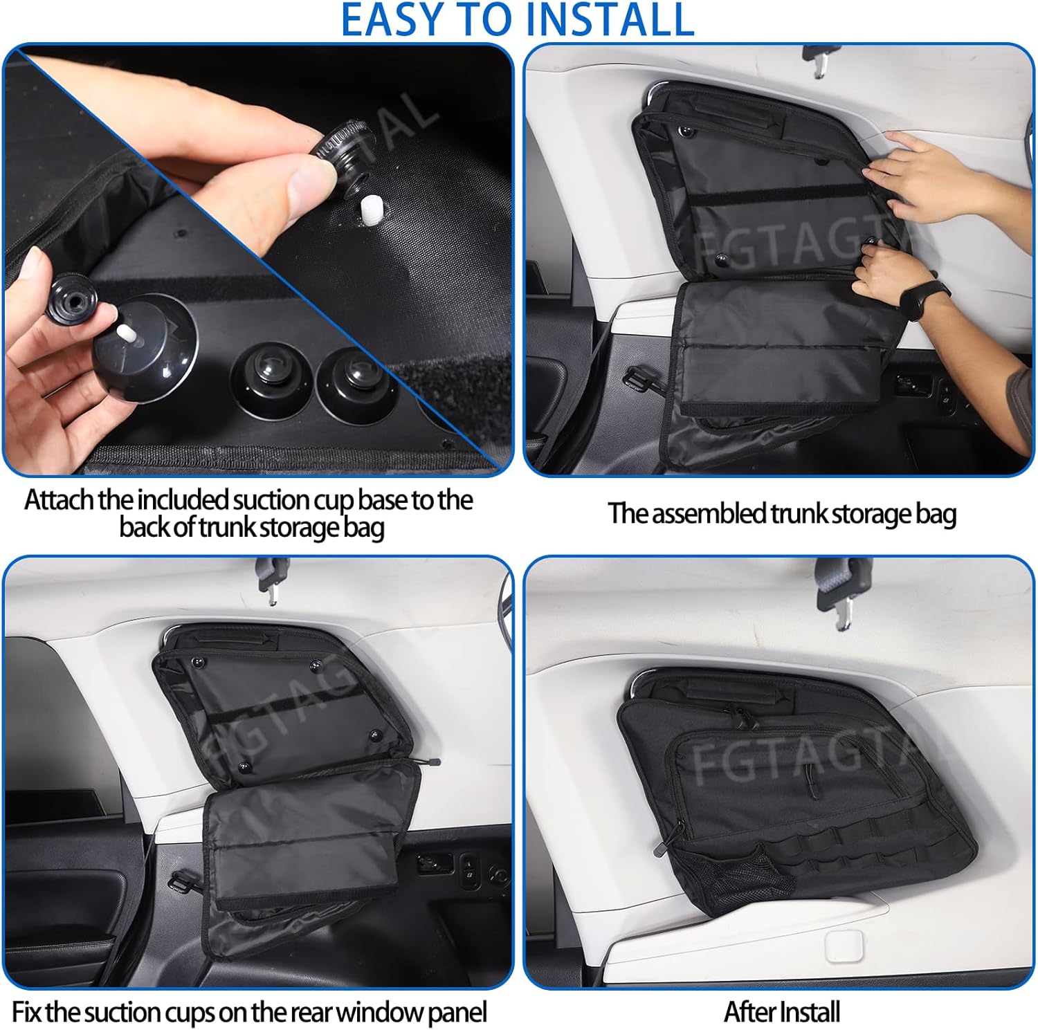 Rear Trunk Storage Organizer Box Compatible with Subaru Forester 2013-2018, Rear Right Window Storage Organizer Bag, Interior Storage Accessories(Right Side)
