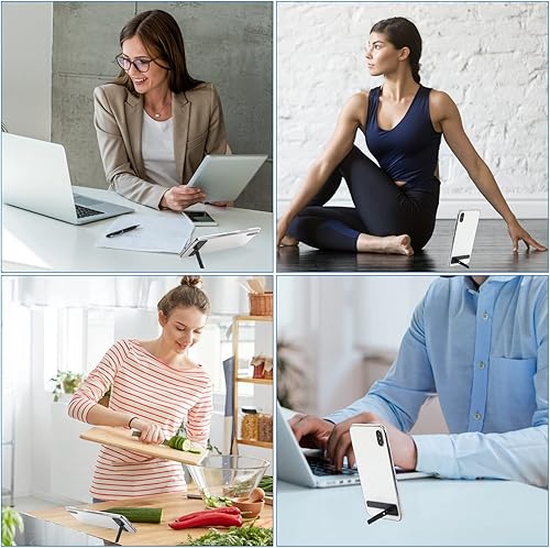 Miniatura 2 de TIESOME Soporte invisible ultrafino para teléfono, 2 unidades ajustables verticales y horizontales para teléfono, soporte de metal compatible con