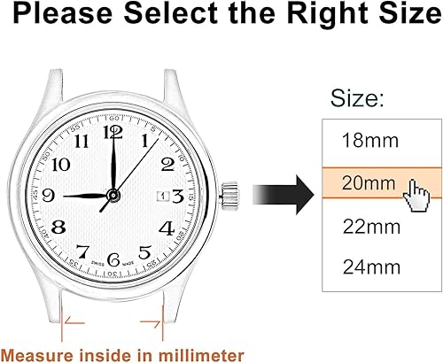 Miniatura 3 de WOCCI Correas de reloj, 0.709 in 0.787 in 0.866 in 0.945 in estilo silla de montar Crazy Horse Correa de reloj de cuero