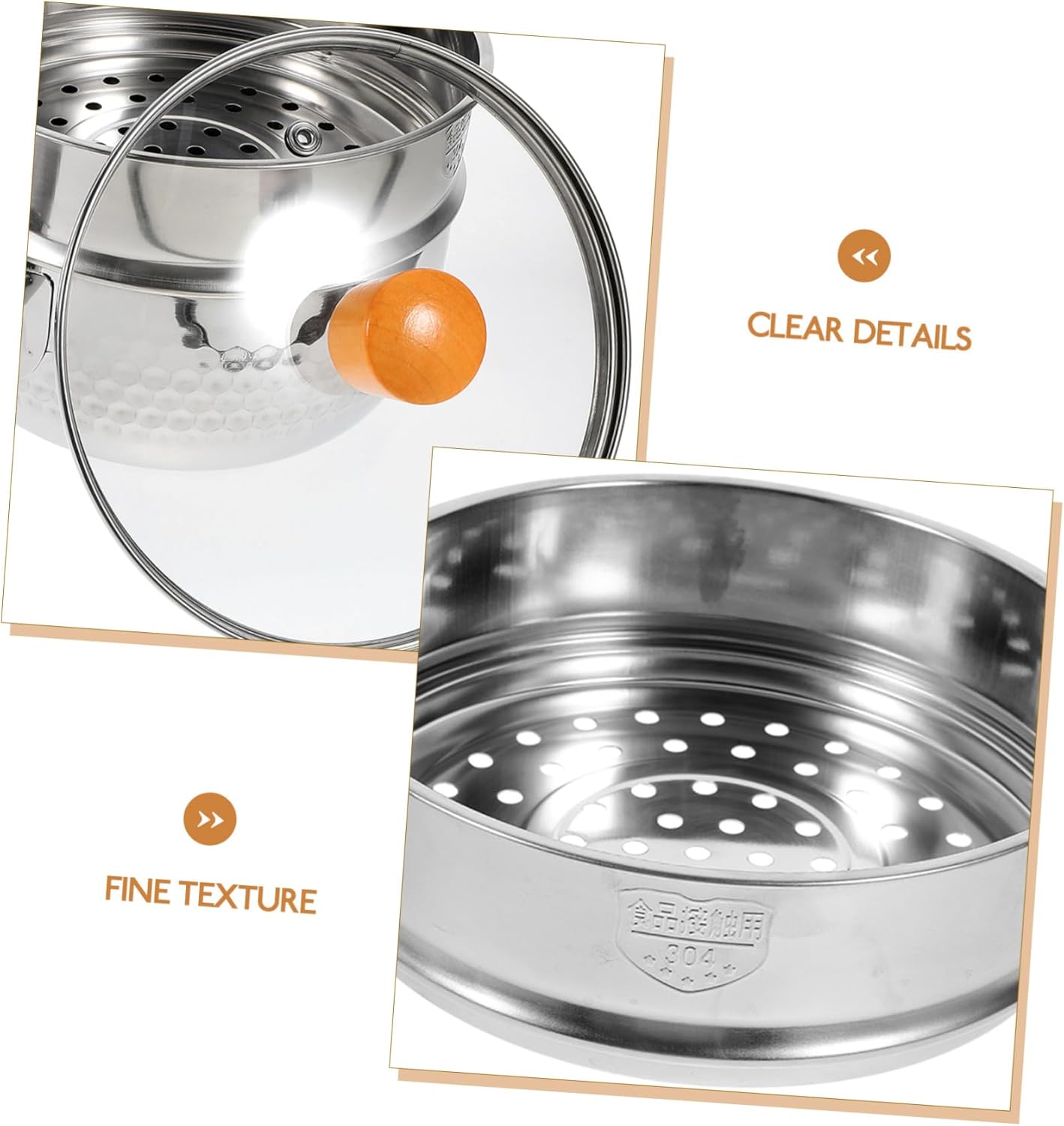 ABOOFAN Double Layer Stainless Steel Soup Pot with Steamer Saucepan for Noodles Milk Efficient Heat Conduction Easy to Clean Portable Cooking