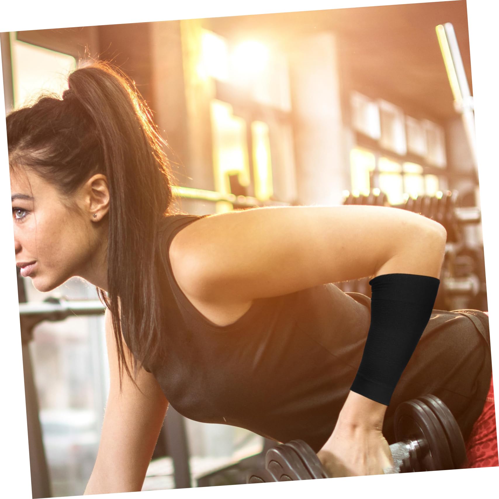 Manchons de Compression Effet Massant Fatigue en Fibres Acryliques pour Bras Noirs pour Fitness et Promenades au Parc