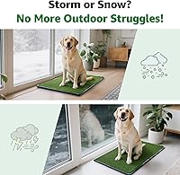 Vista 3 de Almohadilla de hierba para perros Orinal: 35.5 "x 23.6" Almohadilla de césped para perros con bandeja 2 alfombrillas de césped artificial