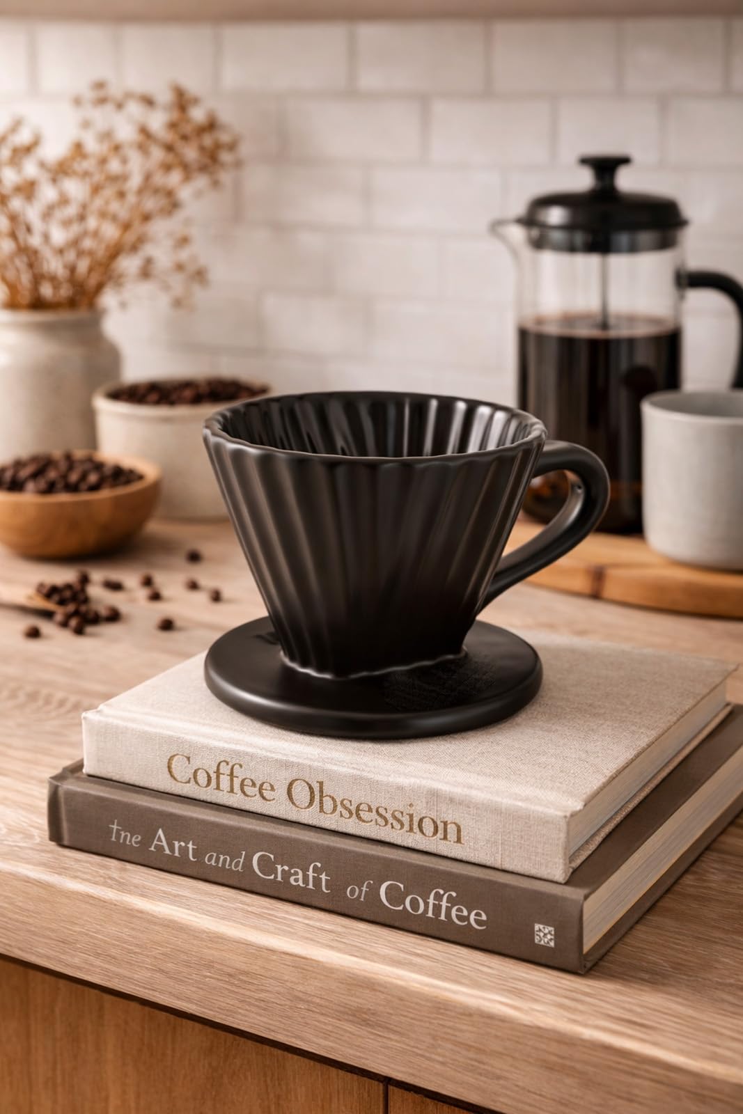 Amazon.com: Chantal "Lotus ceramic pour over coffee dripper, 8 ounces  (Matte Black): Home & Kitchen