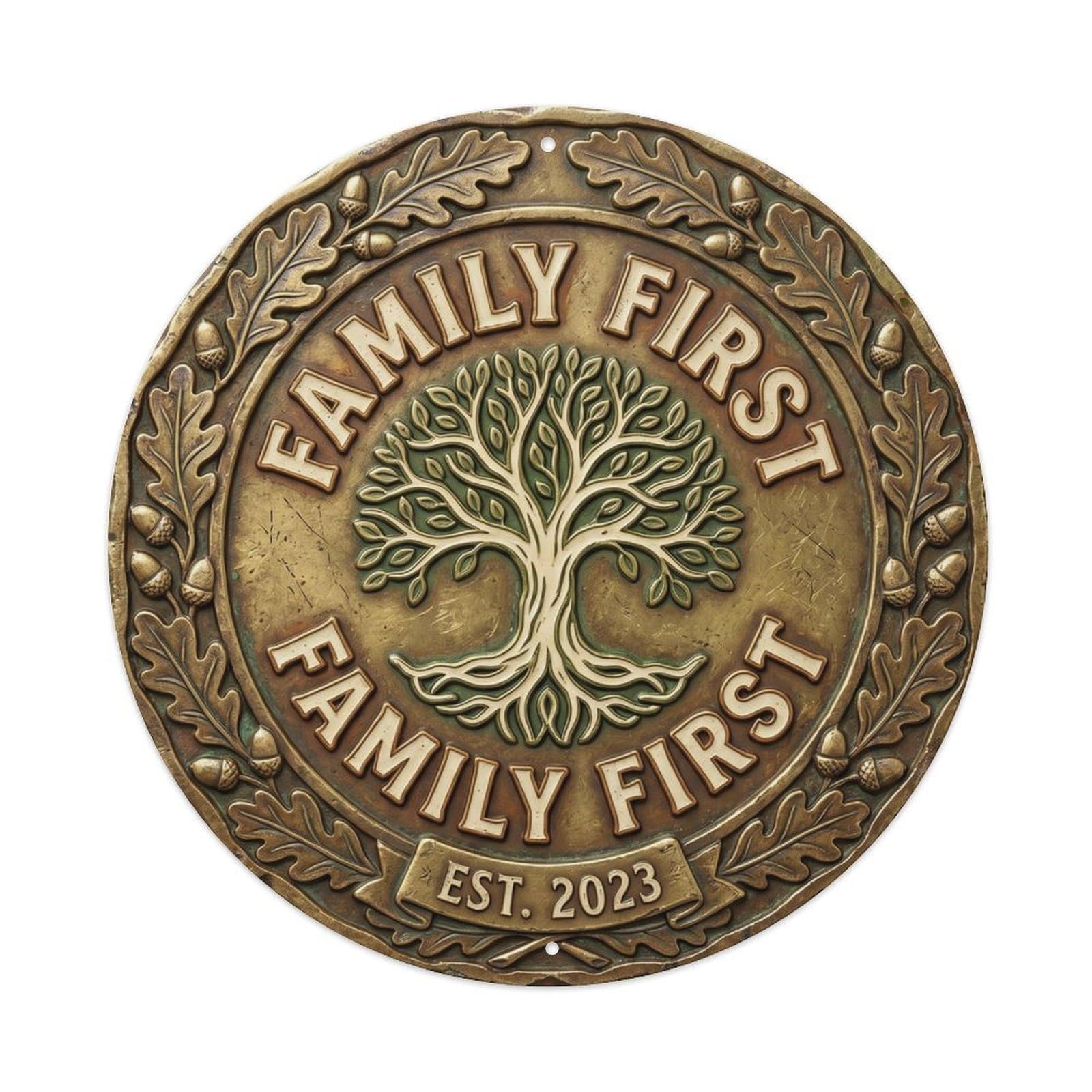 Family First Nostalgic Indoor Display Retro Slogans Metal Tin Sign