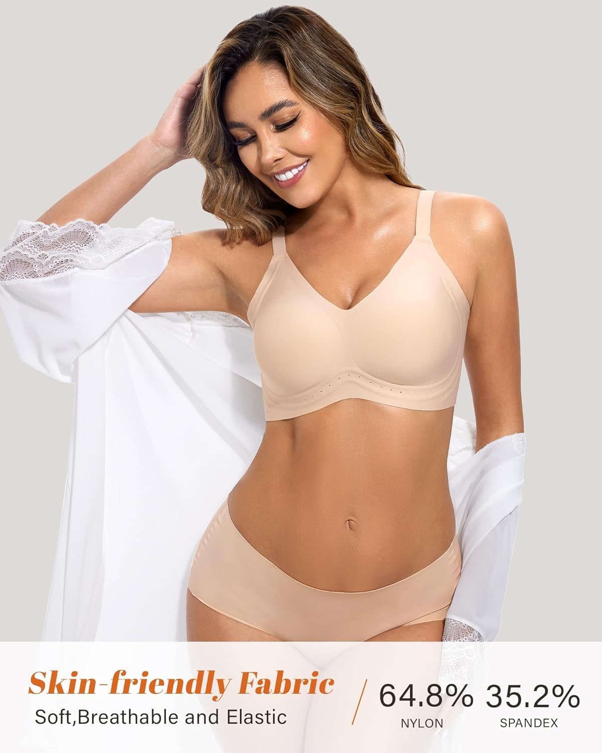 Seamless Full Coverage Bras No Underwire with 53 Air Vents Cool Comfort Invisible Support for Everyday Wear - Image 4