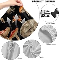 Vista 8 de Funda para silla de jugador de hongos, funda para silla de computadora, 4 piezas, con cremallera, con reposabrazos, para estudio en casa, helechos