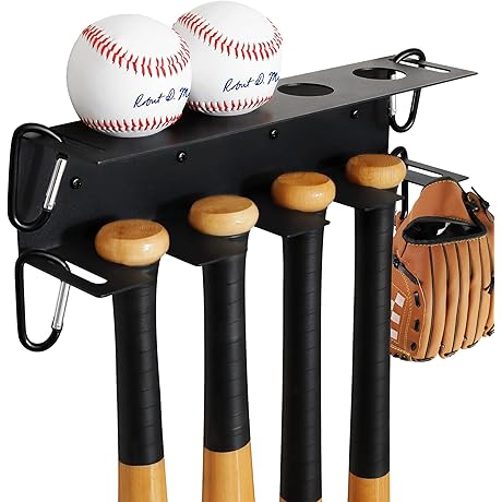 Baseball Bat Wall Mount, Baseball Holder and Bat Rack Mount