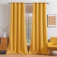 Vista 39 de MIULEE Cortinas opacas para dormitorio o sala de estar, juego de 2 paneles de cortina para ventana con aislamiento térmico y bloqueo de luz