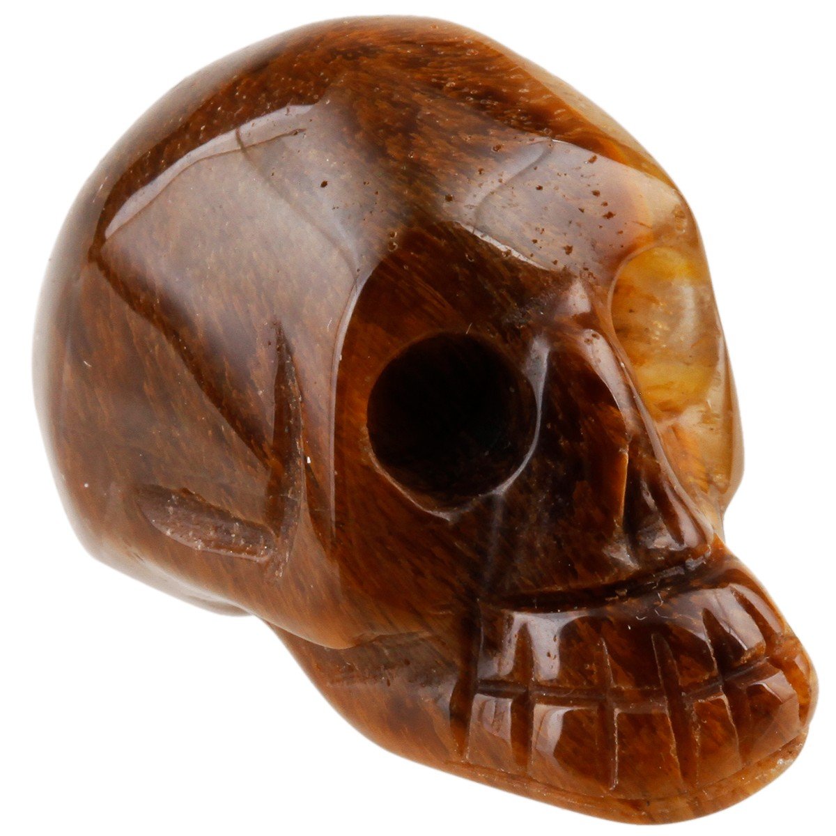 Crâne en œil de tigre rockcloud pour décorer un bureau zen et harmoniser les énergies