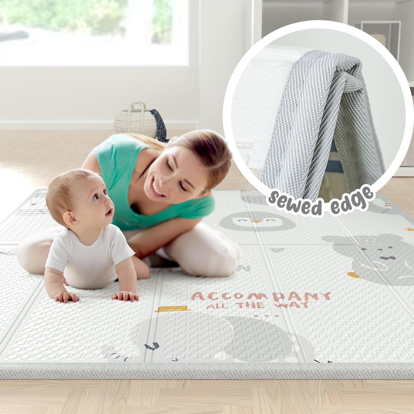 Parc Bébé, 120X120cm Parc Avec Tapis, Pliable pour Enfants 0-24 Mois - Aire de Jeu Sécurisée Maison, Tapis Anti-Dérapant Intérieur