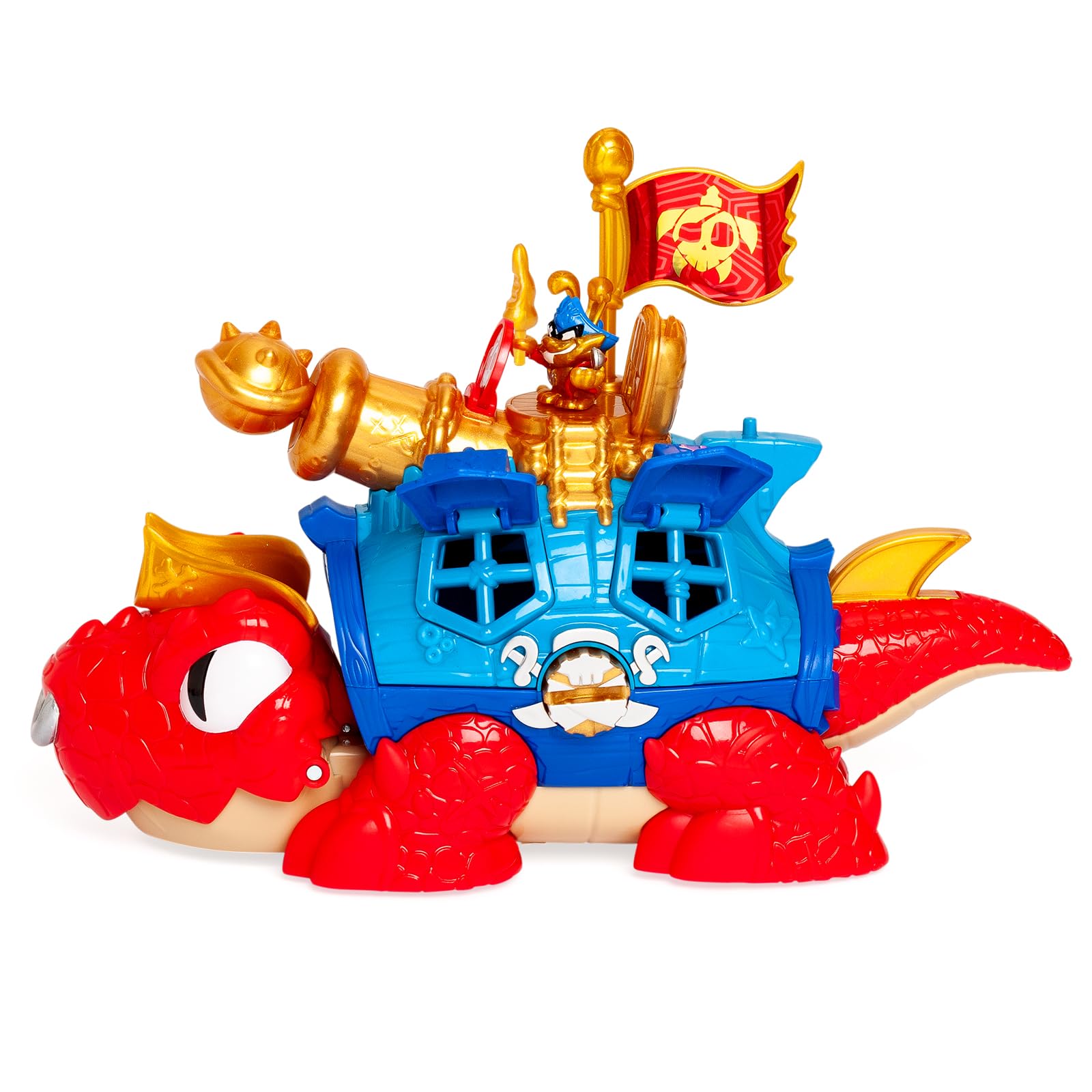 PIRATIX King Turtle – Tortuga Articulada para Capturar Piratix y con un Cofre. Contiene 1 Cocodrilo,1 Tesoro Exclusivo, 2 Tesoros Dorados Extras, 1 Figura Exclusiva y 1 Accesorio