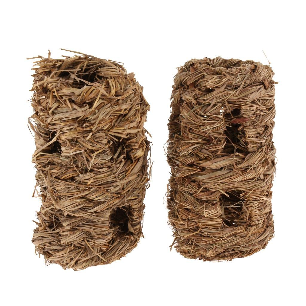 CALANDIS™ 2pcs Natural Grass Rack Feeder Hay Grass Nest Holder for Rabbit Guinea Pig | Small Animal Supplies-image-7