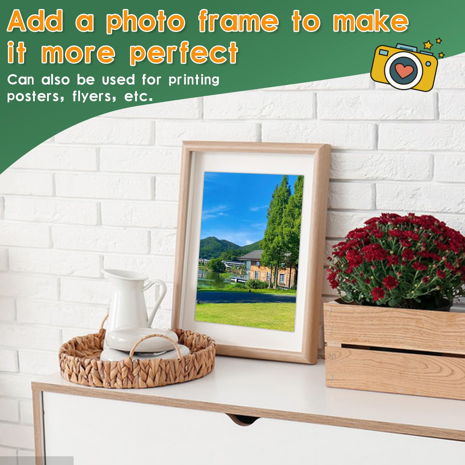 Lokunn 180 hojas de papel fotográfico brillante, papel fotográfico de 4 x 6, 5 x 7, 8.5 x 11 pulgadas, papel fotográfico para impresora de inyección de tinta para tinta de tinta, adecuado para