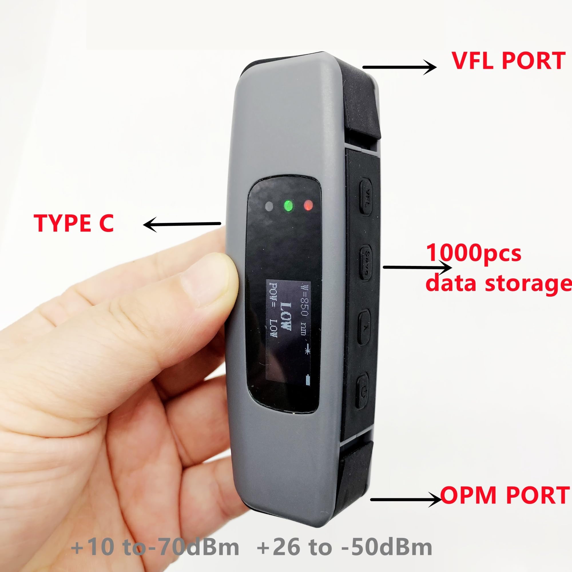 Mini compteur de puissance optique multifonction 2 en 1, localisateur visuel défauts, testeur Fiber OPM Pour centres de données(10MW【-70+10】)