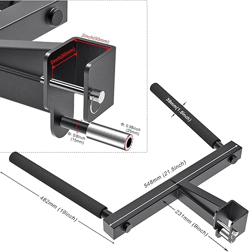 Miniatura 9 de Kipika Y-Shaped Dip Bar for Power Cage with 58" or 1" Hole - Dip Bar Attachments for Home Gym - Heavy Duty Power Rack Attachments - Squat Rack