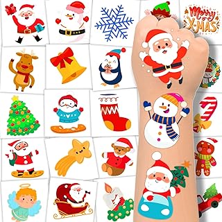 winthrop 240 Pcs Christmas Temporary Tattoos for Kids, Bulk Safety Waterproof Tattoos, Christmas Prizes Assorted Gadgets, Best Choice for Christmas Party Favors, 60 Different Designs Elk Santa Claus