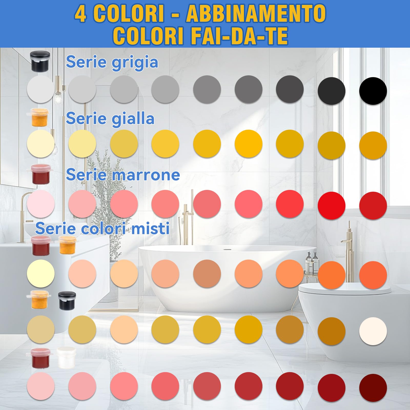 prowithlin Kit Riparazione Piastrelle, Riparazione Piatto Doccia Resina – Ripara Piastrelle Scheggiate, Ripara Gres Porcellanato, Ripara Ceramica Lavandino – Impermeabile, Colore Regolabile (1)