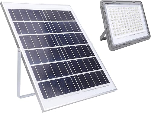 Aramox Luz solar de inundación alimentada por la pared 400W 600PCS LED Cuentas Luz de seguridad Panel monocristalino ajustable para uso al aire libre