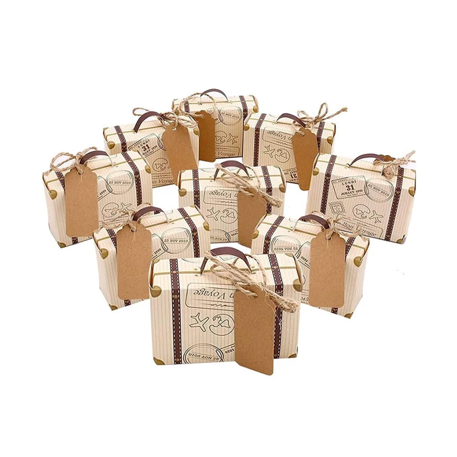 Mini-valises vintage par 50 : finies les boîtes de mariage banales