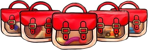 Trendybag - Bolsas de regalo de fiesta con asa superior, color rojo y azul, bolsas de regalo Grip n' Seal con parte inferior de pie, bolsas de