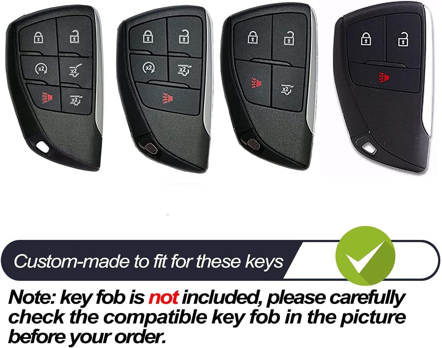 Kwak's Key Fob Cover Protector Keyless Entry for 2021 2022 Chevy Tahoe GMC Yukon Chevrolet Suburban Six Buttons Key Shells Case (Rose Gold-Knitting)