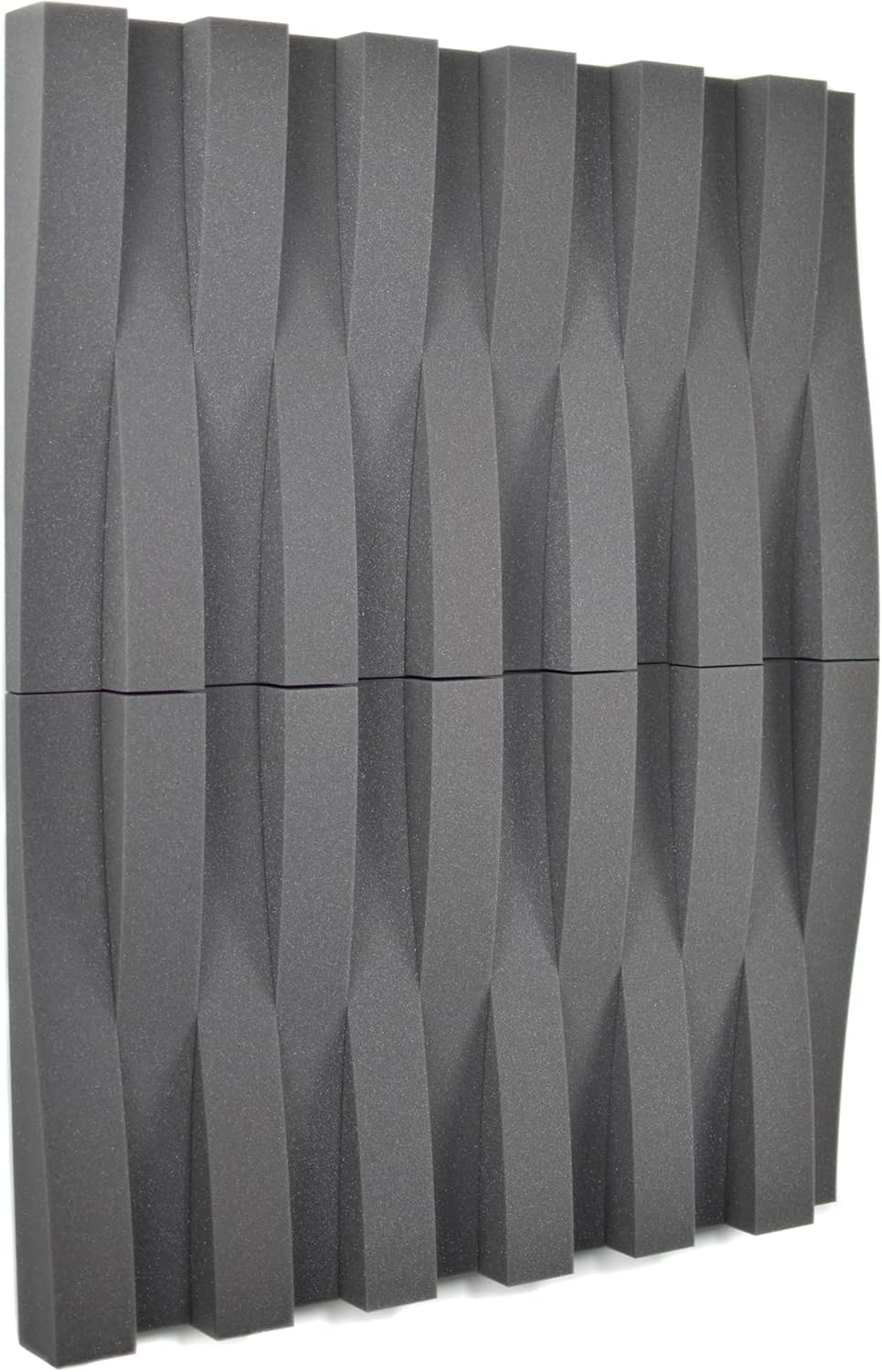 ACOUSPANEL Paneles Acústicos Decorativos de Espuma Acústica 24 Unidades 595x75x75 mm sin Comprimir para Gaming Podcast Youtubers Home Studio Color Gris Antracita