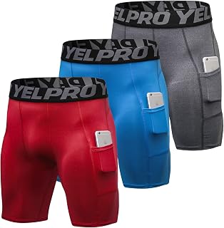 Yuerlian Men's Compression Shorts Pants Cool Dry Sports Underwear Baselayer Tights Workout Shorts Running Tights