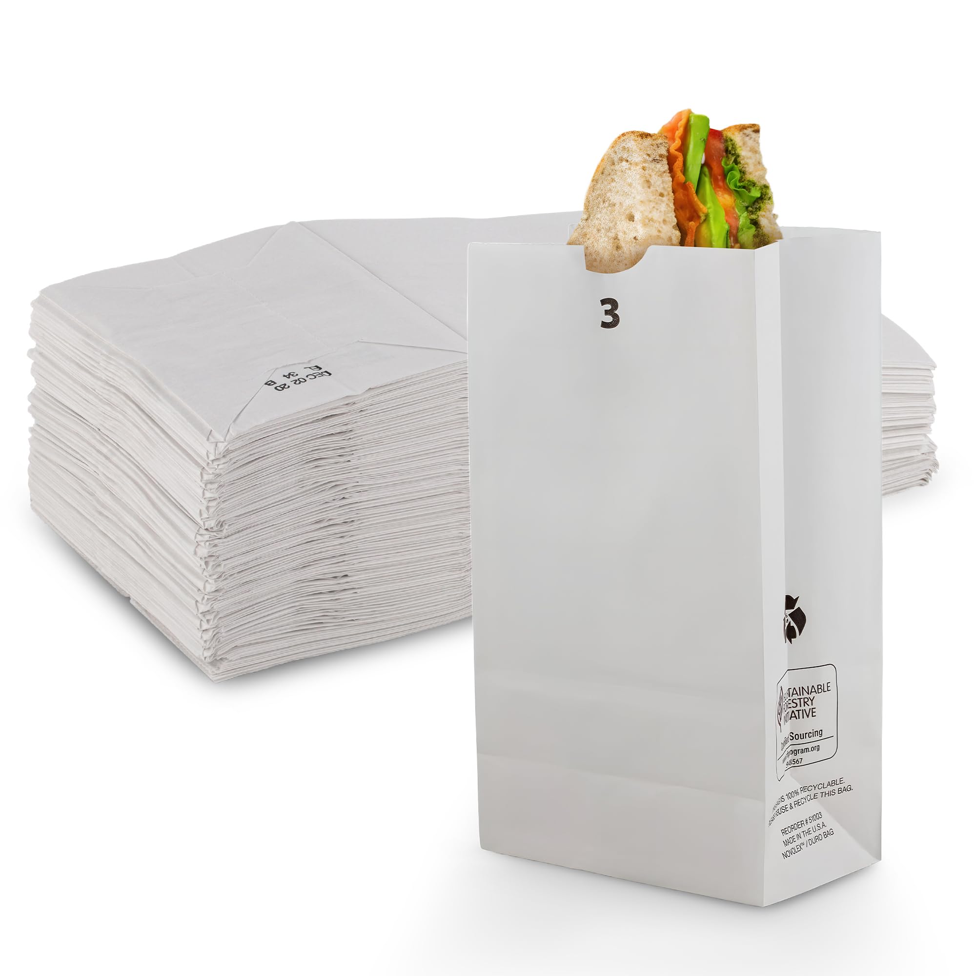 Amazon.com: MT Products White Hoagie Bags 3 lb. - Disposable Paper