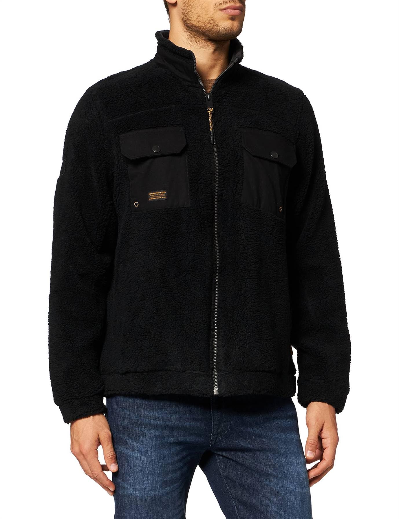 camel active Men's 4093216F17 Cardigan, Asphalt, S
