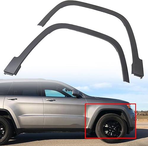 Miniatura 7 de Juego de 2 guardabarros de rueda delantera para cejas, repuesto de plástico izquierdo y derecho para Cherokee 2014-2017