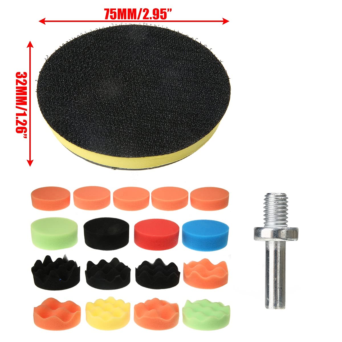 Pad polerski 18 sztuk 3 '' Polering Gąbka Polerowanie Wiertło Wiertło Polerowanie Zestaw do polerowania do polerki samochodowej Pad + Koło polerskie