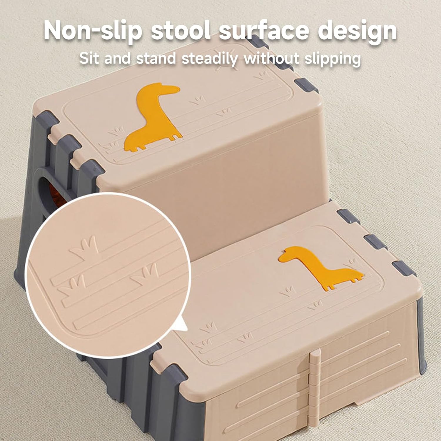 Folding Step Stool with Handle Folding Portable Toddler Two for Bathroom Bedroom Kitchen Toddler Two Bathroom Washroom Assistant