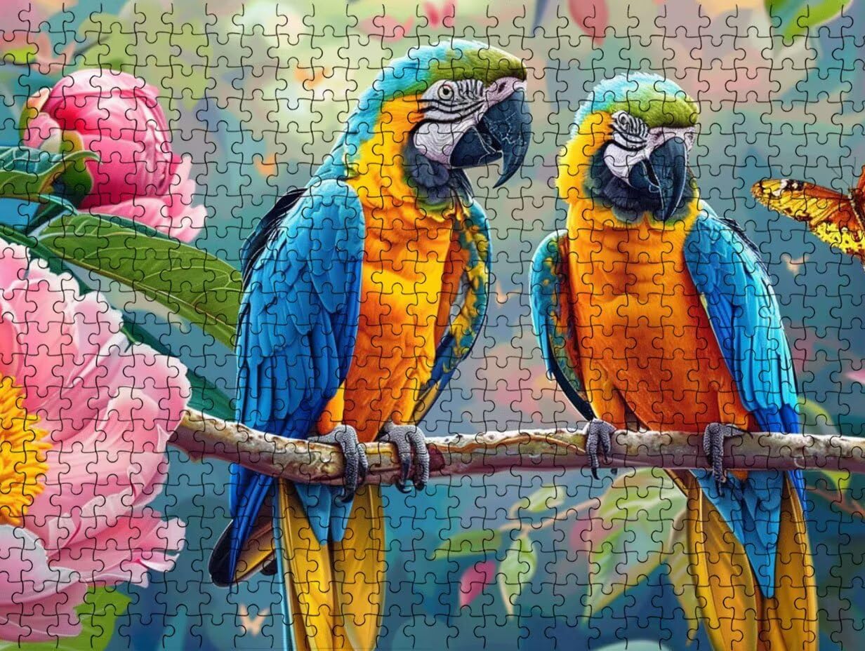 Puzzle per Adulti 1000, Pappagallo Fiori, legno Classico Puzzles LDYQS6-673