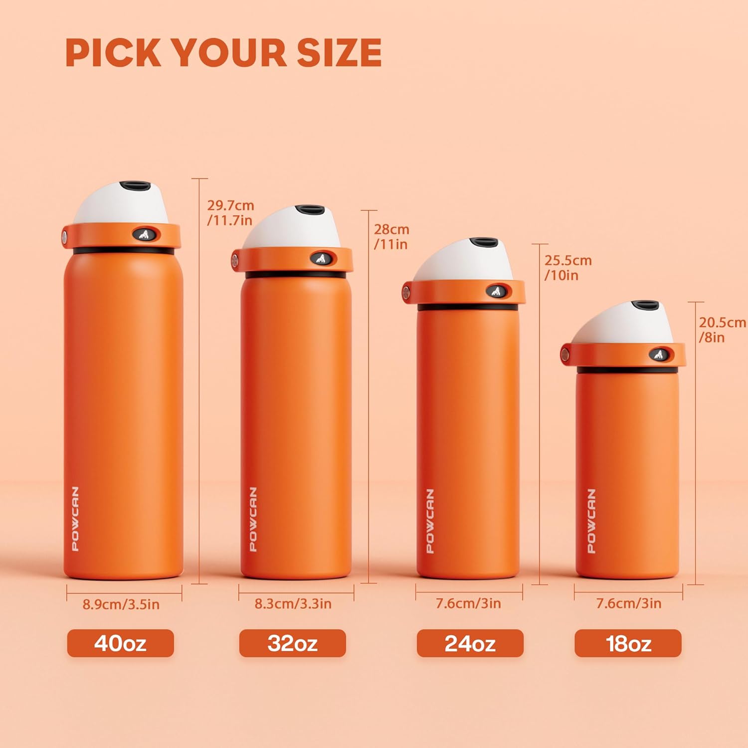 POWCAN 18 oz Steel Insulated Water Bottle: 2-in-1 Push-Button Spout & Quick-Flip Straw, Leakproof, Cold 24Hrs, Lockable, Fits Car Cup Holder, Ideal for Sports, Trip, Gym, School, Gift (Sunny Puppy) - Image 8