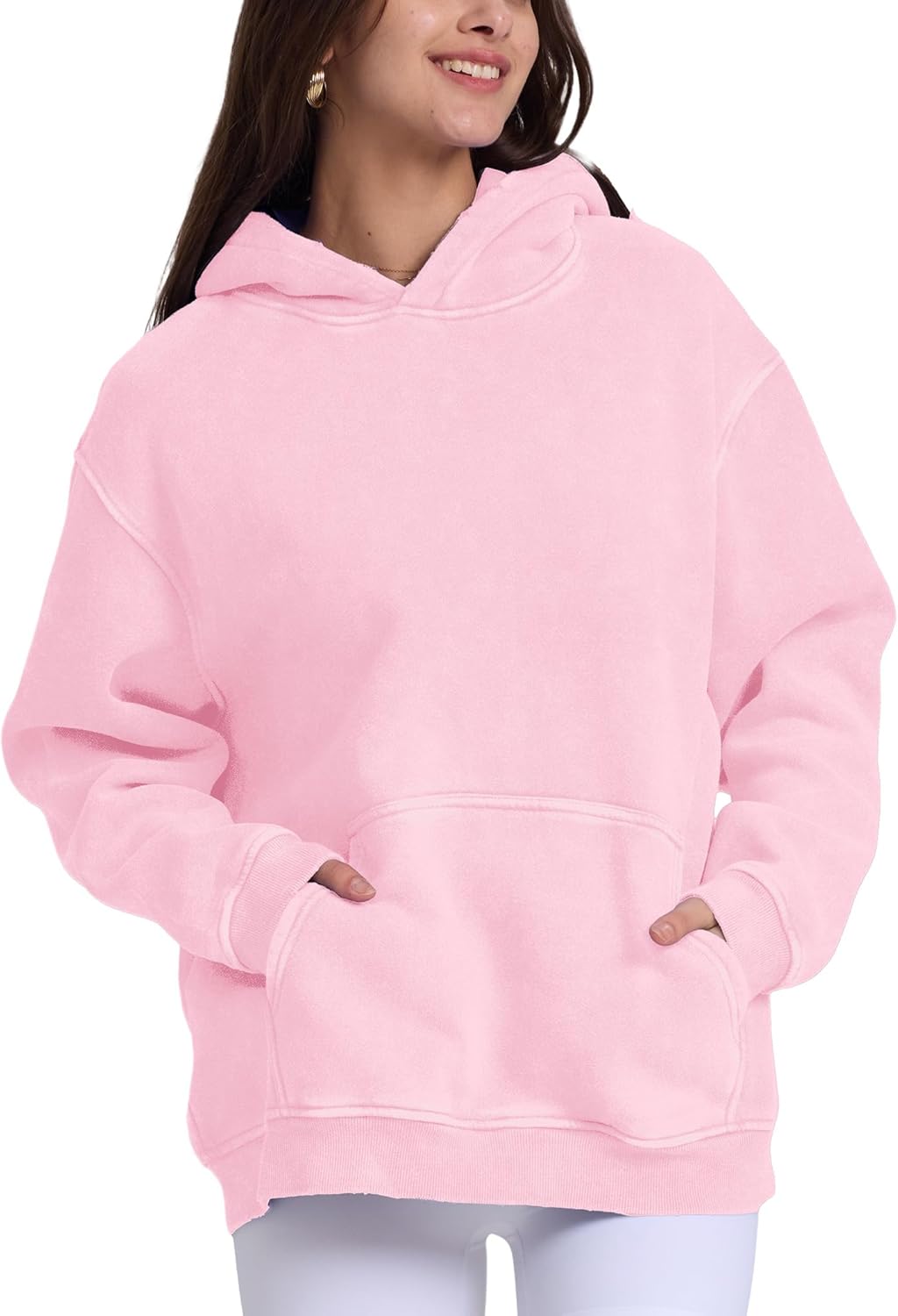 Dnzzs Womens Oversized Hoodie Acid Wash Hoodie Vintage Sweatshirt Heavyweight Fleece Cotton Streetwear Trendy Sweatshirts - Image 2