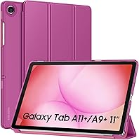 Vista 12 de MoKo Funda para Galaxy Tab A9+/A9 Plus de 11 pulgadas 2023, Funda Protectora Inteligente Delgada con Soporte y Carcasa Trasera Translúcida de PC