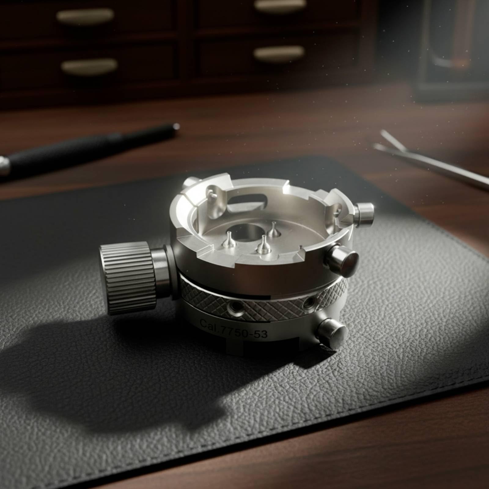 Amagogo Supporto Movimento Orologio Holder Movimento Orologio Blocco Movimento Staffa in Acciaio Tutto Metallo Regolabile per 7750 E SW500 con Apertura a
