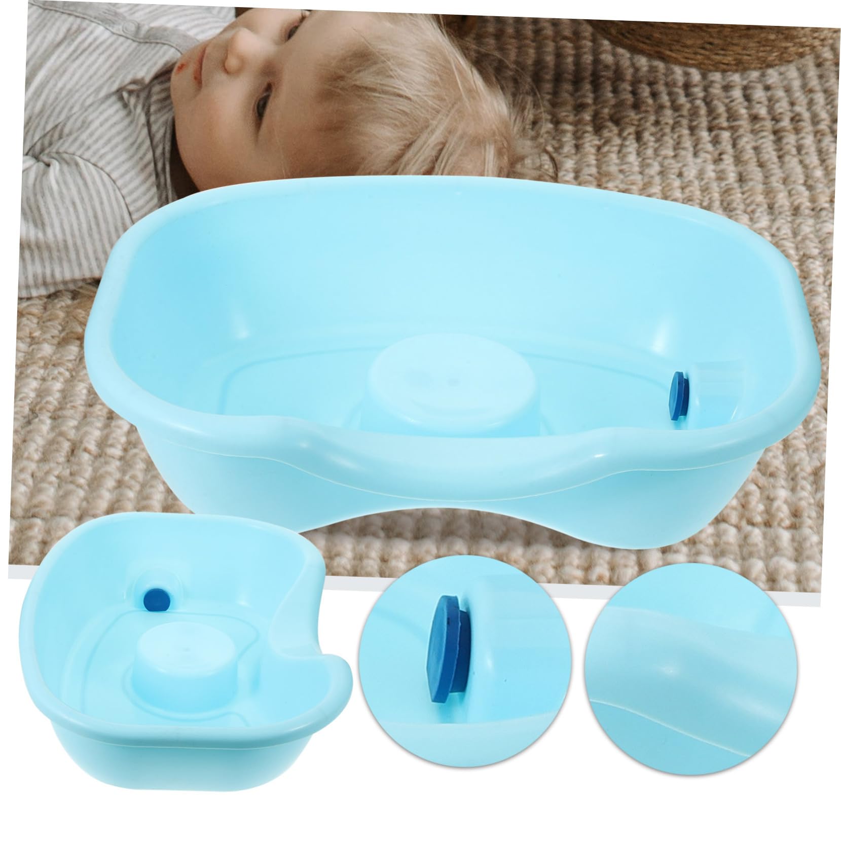 GALPADA Lavatesta Bacinella in Plastica Portatile Design Ergonomico per Lavare i Capelli per Spalle e Collo per Utilizzo Domestico e Riposo