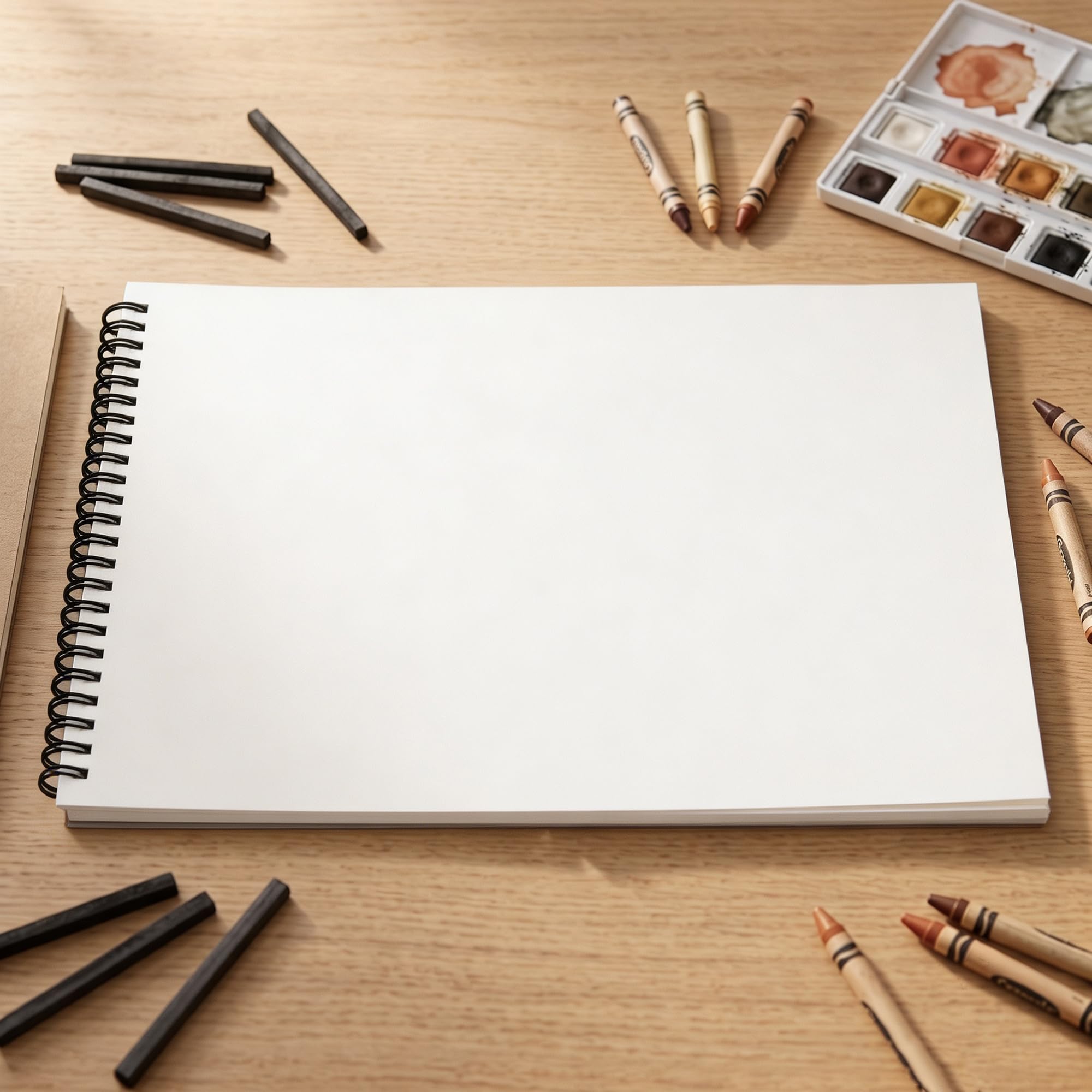 DAKFOOK Lot de 10 carnets de croquis A4, 30 feuilles de 60 pages, 160 g/m², bloc à dessin A4, couverture en papier kraft pour dessin et prise de notes