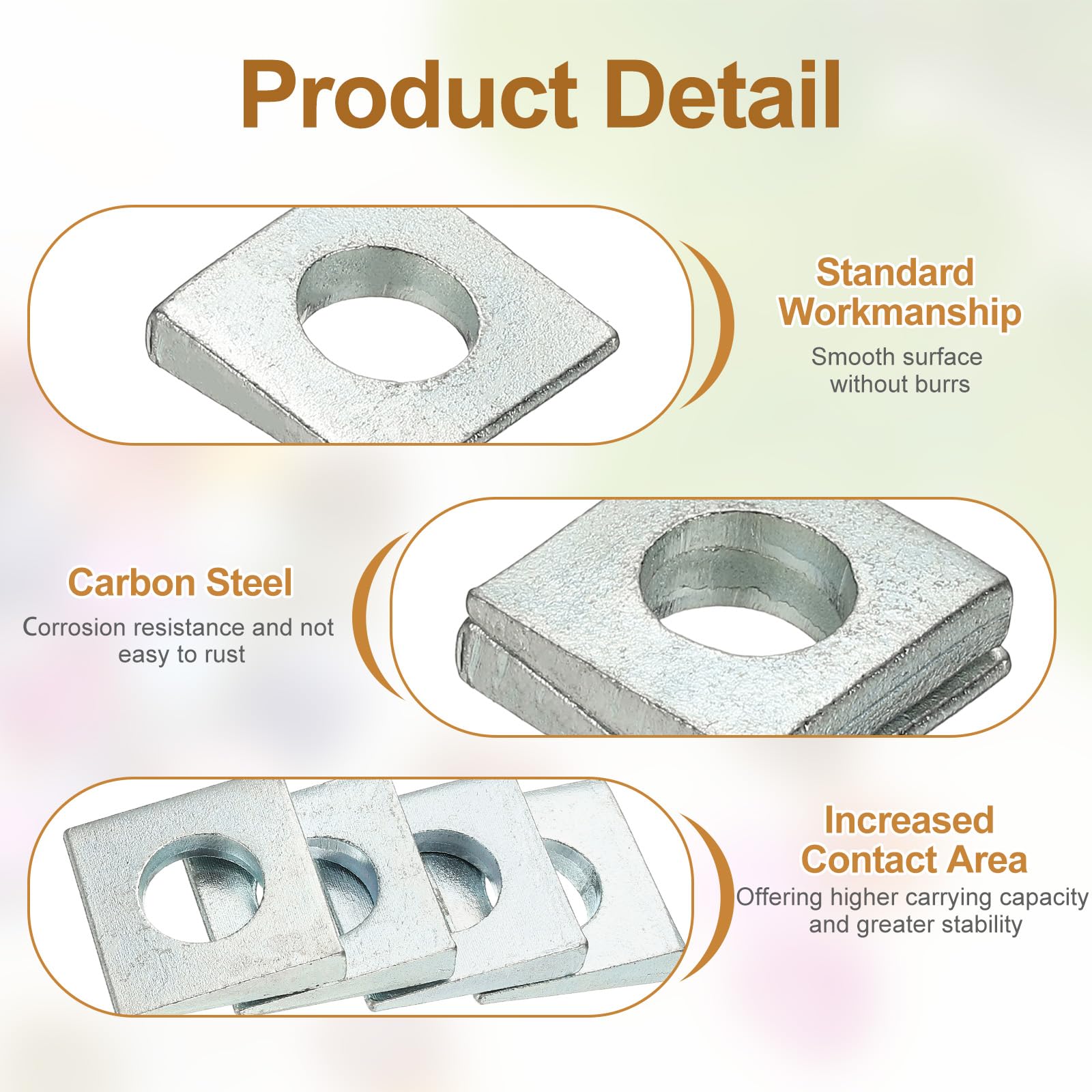 PATIKIL 15pcs Beveled Square Washers - Image 3