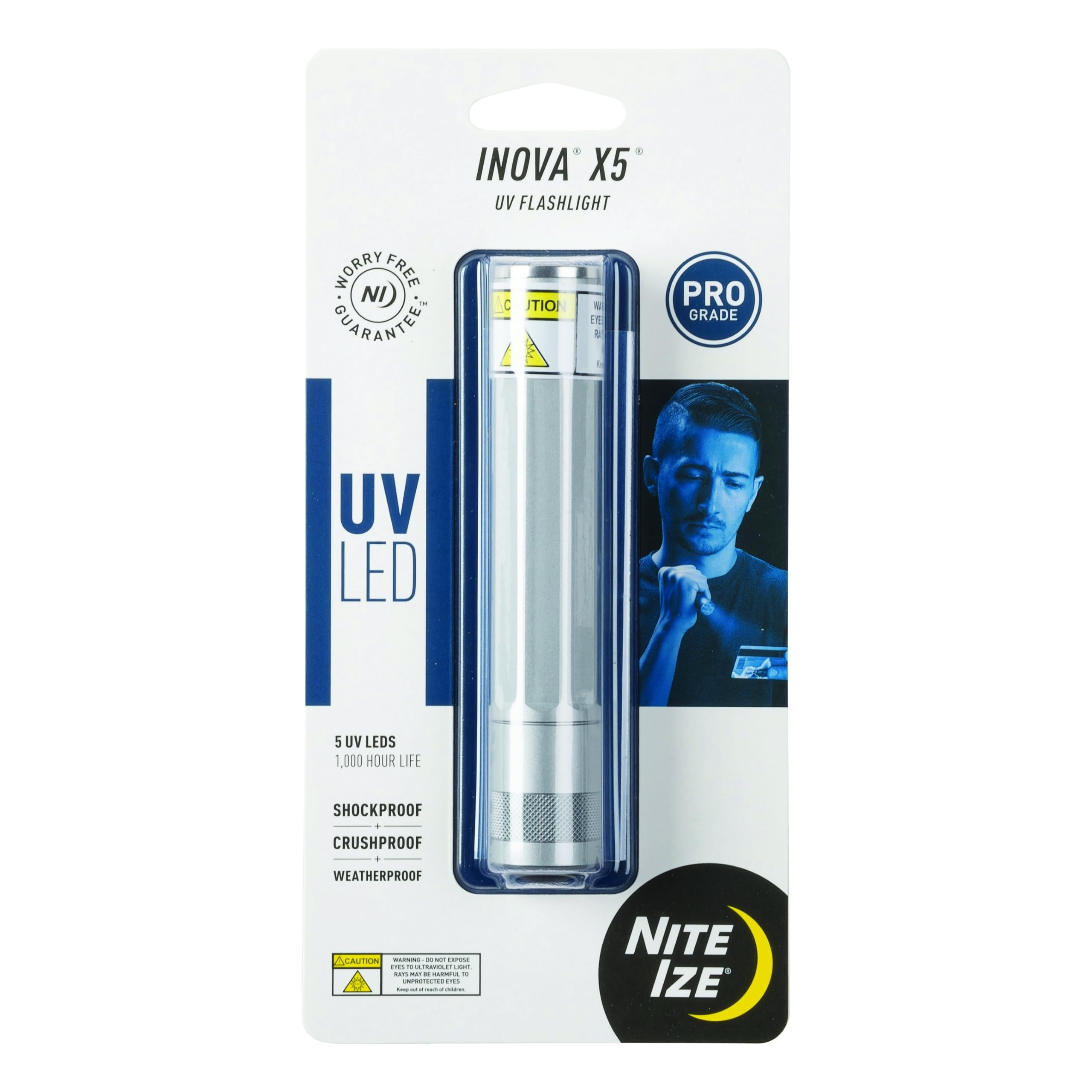 Nite Ize INOVA X5 UV LED Flashlight - Powerful Ultraviolet Light For ID Inspection & Scorpion Hunting