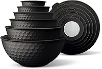 Vista 51 de COOK WITH COLOR - Tazones para mezclar anidables, juego de 12 tazones de plástico con tapas, aptos para microondas (menta degradada)